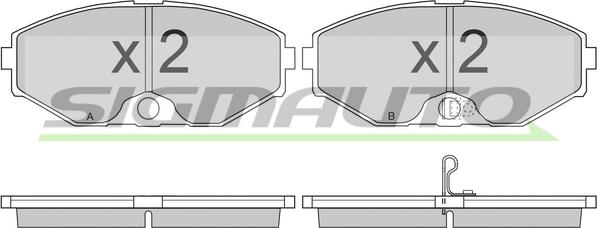 SIGMAUTO SPA698 - Комплект спирачно феродо, дискови спирачки vvparts.bg