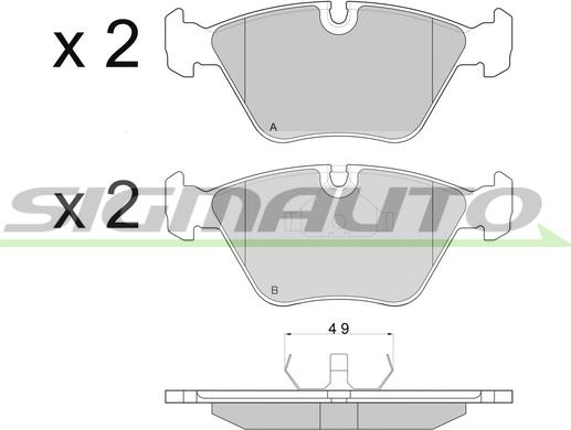 SIGMAUTO SPA665 - Комплект спирачно феродо, дискови спирачки vvparts.bg