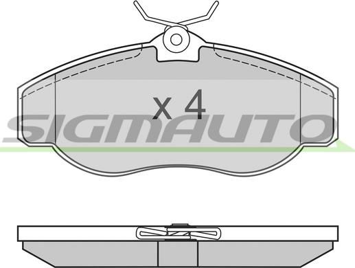 SIGMAUTO SPA661 - Комплект спирачно феродо, дискови спирачки vvparts.bg