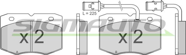 SIGMAUTO SPA609 - Комплект спирачно феродо, дискови спирачки vvparts.bg