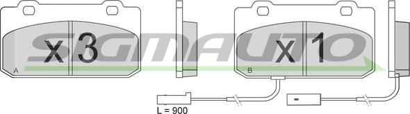 SIGMAUTO SPA608 - Комплект спирачно феродо, дискови спирачки vvparts.bg