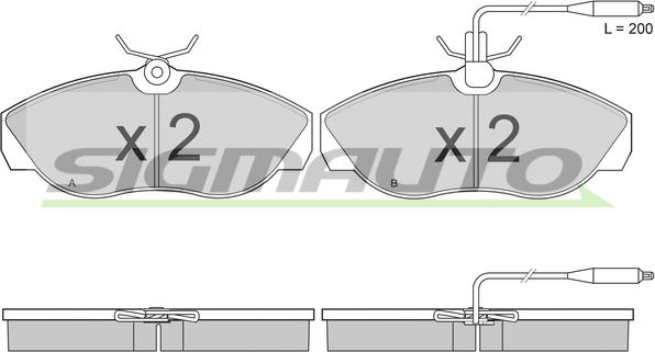 SIGMAUTO SPA614 - Комплект спирачно феродо, дискови спирачки vvparts.bg