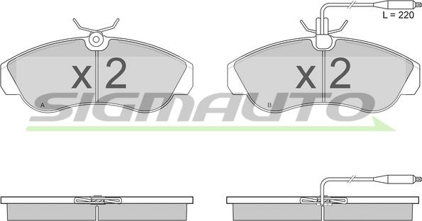 SIGMAUTO SPA615 - Комплект спирачно феродо, дискови спирачки vvparts.bg