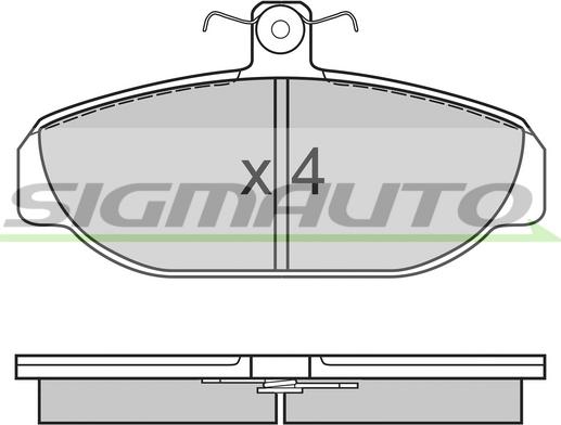 SIGMAUTO SPA616 - Комплект спирачно феродо, дискови спирачки vvparts.bg