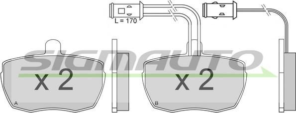 SIGMAUTO SPA610 - Комплект спирачно феродо, дискови спирачки vvparts.bg