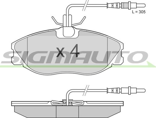 SIGMAUTO SPA683 - Комплект спирачно феродо, дискови спирачки vvparts.bg