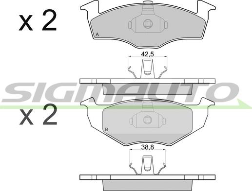 SIGMAUTO SPA682 - Комплект спирачно феродо, дискови спирачки vvparts.bg