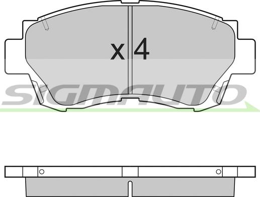 SIGMAUTO SPA635 - Комплект спирачно феродо, дискови спирачки vvparts.bg
