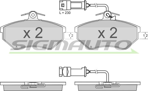 SIGMAUTO SPA637 - Комплект спирачно феродо, дискови спирачки vvparts.bg