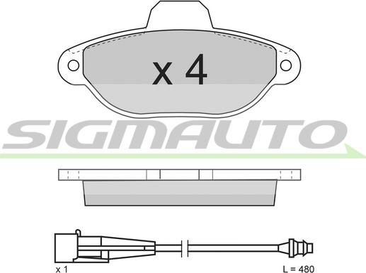 SIGMAUTO SPA626 - Комплект спирачно феродо, дискови спирачки vvparts.bg