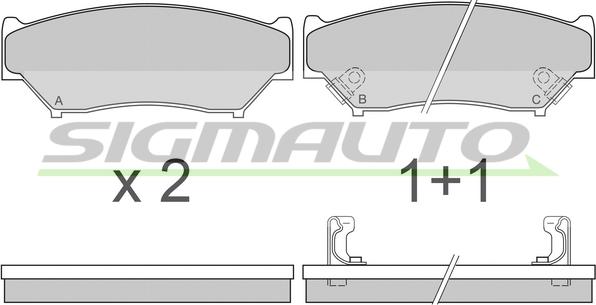 SIGMAUTO SPA620 - Комплект спирачно феродо, дискови спирачки vvparts.bg