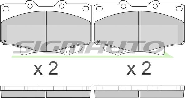 SIGMAUTO SPA623 - Комплект спирачно феродо, дискови спирачки vvparts.bg