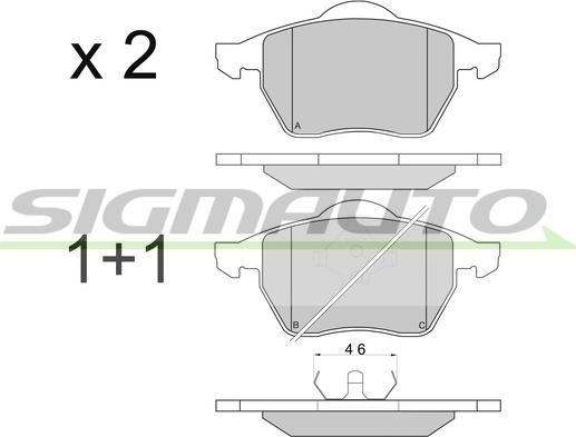 SIGMAUTO SPA679 - Комплект спирачно феродо, дискови спирачки vvparts.bg