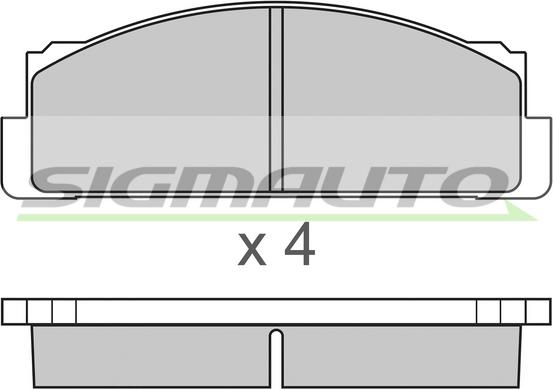 SIGMAUTO SPA004 - Комплект спирачно феродо, дискови спирачки vvparts.bg
