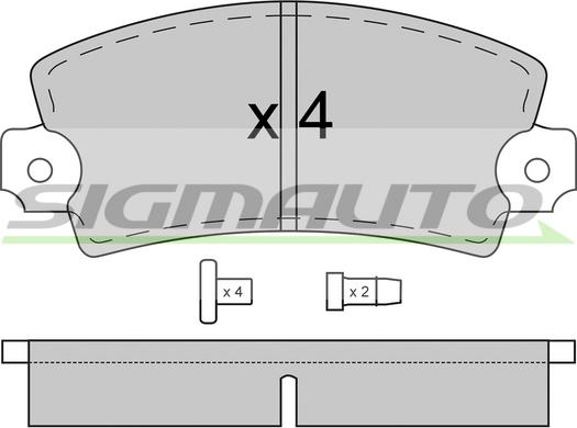 SIGMAUTO SPA026 - Комплект спирачно феродо, дискови спирачки vvparts.bg