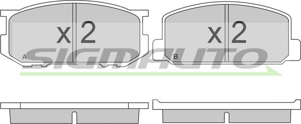 SIGMAUTO SPA165 - Комплект спирачно феродо, дискови спирачки vvparts.bg