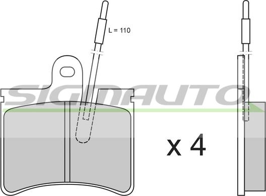 SIGMAUTO SPA161 - Комплект спирачно феродо, дискови спирачки vvparts.bg