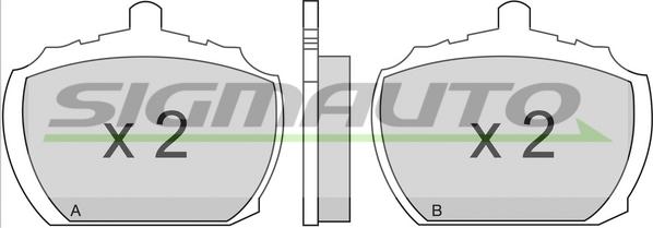 SIGMAUTO SPA102 - Комплект спирачно феродо, дискови спирачки vvparts.bg