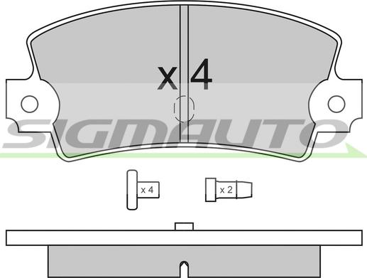 SIGMAUTO SPA114 - Комплект спирачно феродо, дискови спирачки vvparts.bg