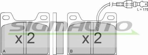 SIGMAUTO SPA129 - Комплект спирачно феродо, дискови спирачки vvparts.bg