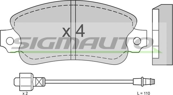 SIGMAUTO SPA127 - Комплект спирачно феродо, дискови спирачки vvparts.bg