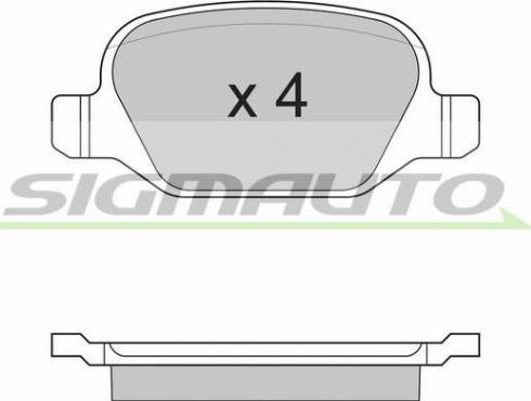 SIGMAUTO SPA891 - Комплект спирачно феродо, дискови спирачки vvparts.bg