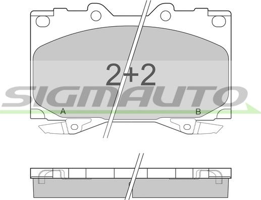 SIGMAUTO SPA898 - Комплект спирачно феродо, дискови спирачки vvparts.bg