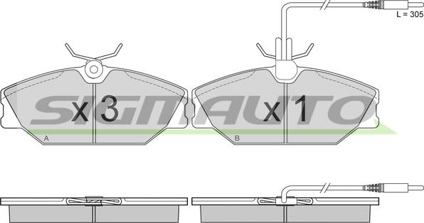 SIGMAUTO SPA849 - Комплект спирачно феродо, дискови спирачки vvparts.bg