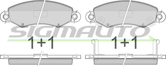 SIGMAUTO SPA846 - Комплект спирачно феродо, дискови спирачки vvparts.bg
