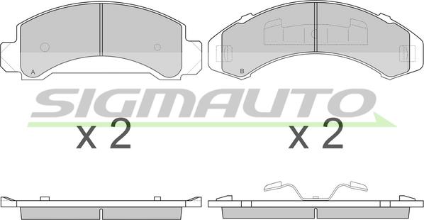 SIGMAUTO SPA840 - Комплект спирачно феродо, дискови спирачки vvparts.bg