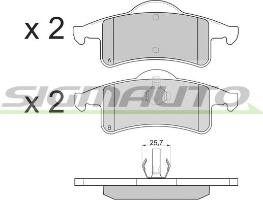 SIGMAUTO SPA855 - Комплект спирачно феродо, дискови спирачки vvparts.bg