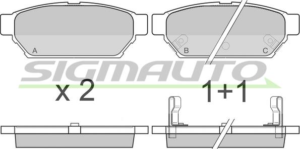 SIGMAUTO SPA800 - Комплект спирачно феродо, дискови спирачки vvparts.bg