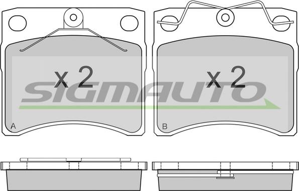 SIGMAUTO SPA802 - Комплект спирачно феродо, дискови спирачки vvparts.bg