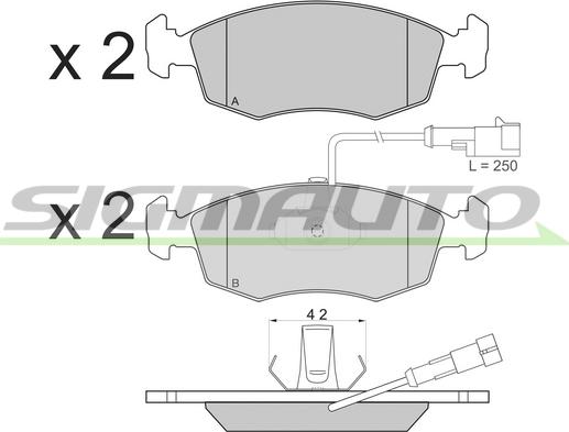 SIGMAUTO SPA817 - Комплект спирачно феродо, дискови спирачки vvparts.bg