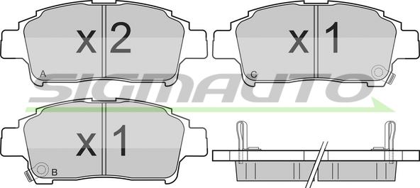 SIGMAUTO SPA839 - Комплект спирачно феродо, дискови спирачки vvparts.bg