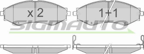 SIGMAUTO SPA834 - Комплект спирачно феродо, дискови спирачки vvparts.bg