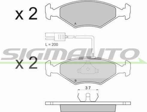 SIGMAUTO SPA823 - Комплект спирачно феродо, дискови спирачки vvparts.bg