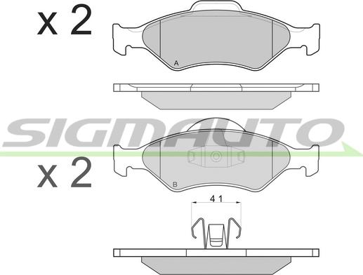 SIGMAUTO SPA873 - Комплект спирачно феродо, дискови спирачки vvparts.bg