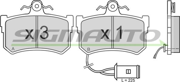 SIGMAUTO SPA395 - Комплект спирачно феродо, дискови спирачки vvparts.bg