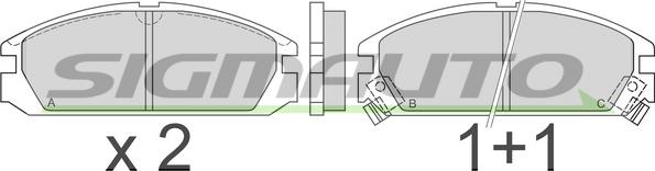 SIGMAUTO SPA349 - Комплект спирачно феродо, дискови спирачки vvparts.bg