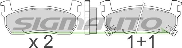 SIGMAUTO SPA348 - Комплект спирачно феродо, дискови спирачки vvparts.bg