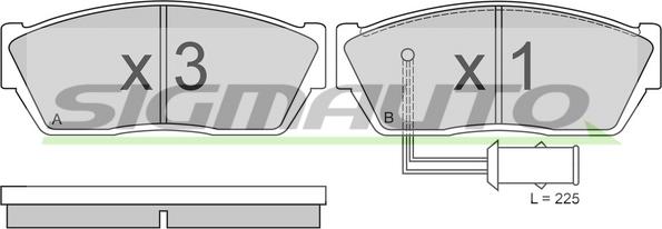 SIGMAUTO SPA355 - Комплект спирачно феродо, дискови спирачки vvparts.bg