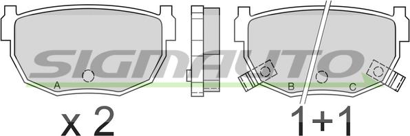 SIGMAUTO SPA357 - Комплект спирачно феродо, дискови спирачки vvparts.bg