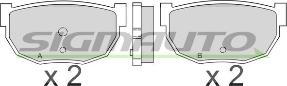 SIGMAUTO SPA304 - Комплект спирачно феродо, дискови спирачки vvparts.bg