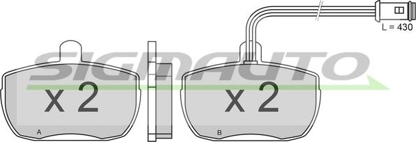 SIGMAUTO SPA315-1 - Комплект спирачно феродо, дискови спирачки vvparts.bg