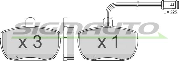 SIGMAUTO SPA315 - Комплект спирачно феродо, дискови спирачки vvparts.bg
