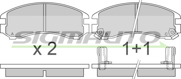SIGMAUTO SPA332 - Комплект спирачно феродо, дискови спирачки vvparts.bg