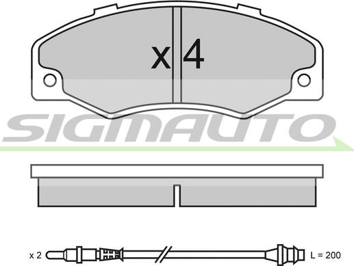 SIGMAUTO SPA320 - Комплект спирачно феродо, дискови спирачки vvparts.bg