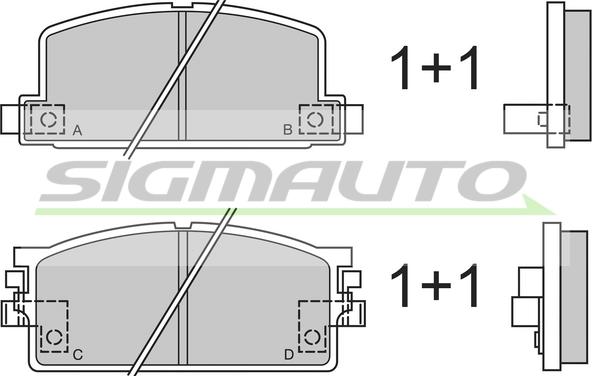 SIGMAUTO SPA294 - Комплект спирачно феродо, дискови спирачки vvparts.bg