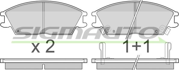 SIGMAUTO SPA293 - Комплект спирачно феродо, дискови спирачки vvparts.bg